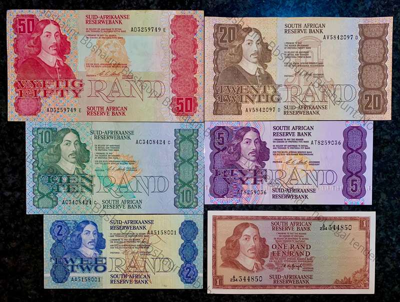 Complete Set CL Stals R50 to R2AA  good condition 1st issue 1990 (R1 TW De Jongh) (1 bid takes all)