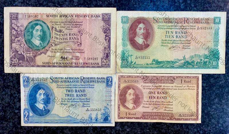 G Rissik & MH De Kock Set R20 to R1 -- 1st issue 1961/622 (1 bid takes all)