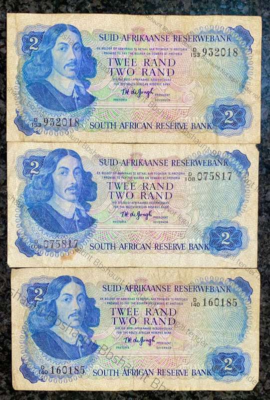 Tw De Jongh. R2 springbuck wtm & van Riebeeck wtm (1 bid takes all)