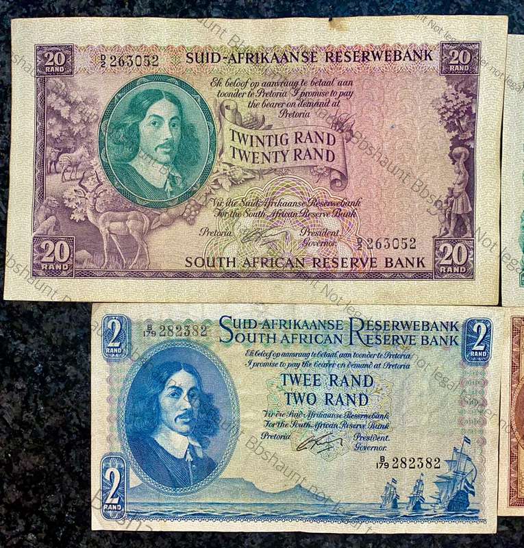 COMPLETE SET OF G.RISSIK & DECIMALS R20 TO R1 - FIRST ISSUE - 1962 BIG NOTES (1 BID TAKES ALL)