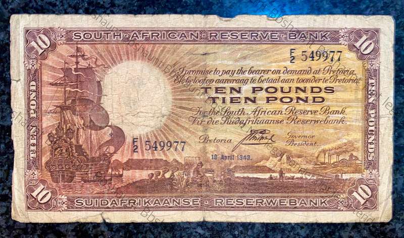 J Postmus 10 pound 19th April 1943 only issue
