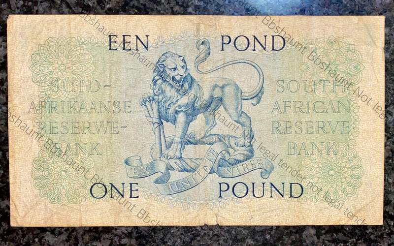 Mh De Kock. 1 pound Pretoria 1956