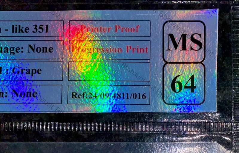 Very Scarce GRAPE wtm Graded R1 - 1966-1975 Printers Proof Progressive Print - Specimen SANGS MS64
