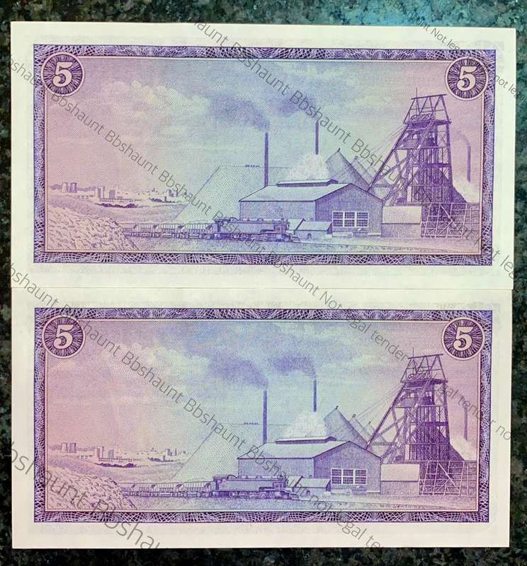REPLACEMENT NOTE TW DE JONGH R5 IN SEQ X6 /113555-556 UNC 1ST ISSUE 1967 SPRINGBUCK WTM(I BID FOR AL