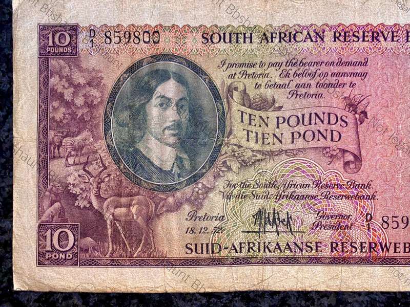 Mh De Kock. 10 pound Pretoria 18-12-1952 - D1
