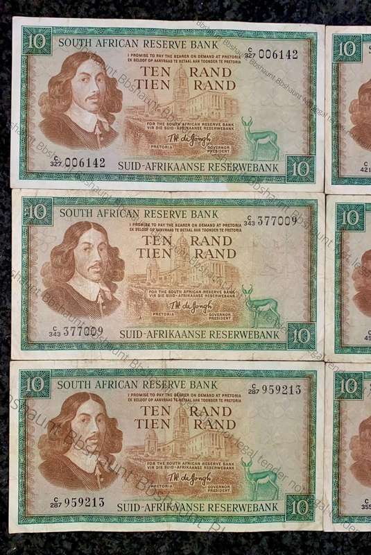 Tw De Jongh. R10 Van Riebeeck wtm 3rd issue 1975 (1 bid takes all)