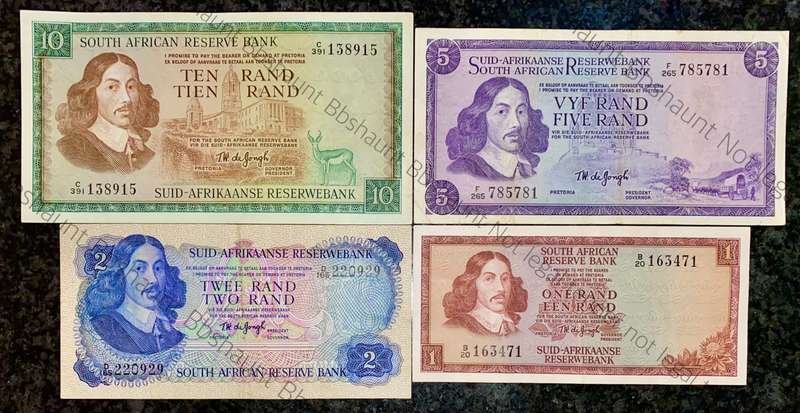 Complete Set Tw De Jongh R10 to R1 - good condition 1967-1975(1 bid takes all)