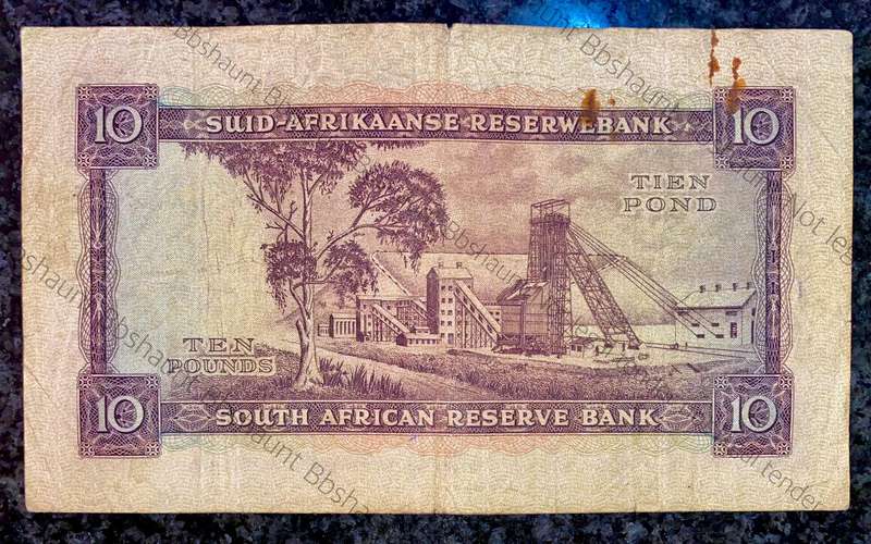Mh De Kock. 10 pound Pretoria 6-11-1957 - D3