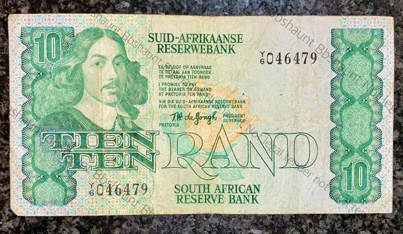REPLACEMENT NOTES TW DE JONGH R10 --Y6-- VAN RIEBEECK WTM 4TH ISSUE 1979