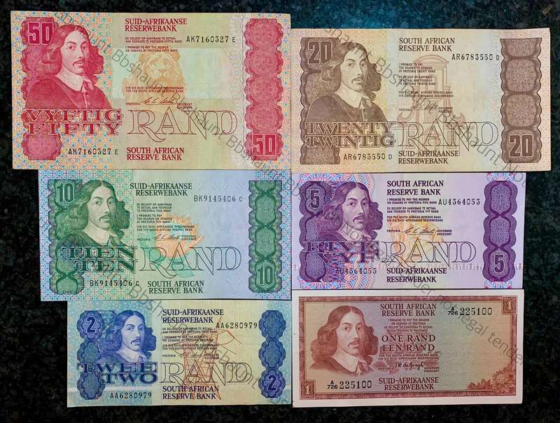 Complete Set CL Stals R50 to R2AA  good condition 1st issue 1990 (R1 TW De Jongh) (1 bid takes all)