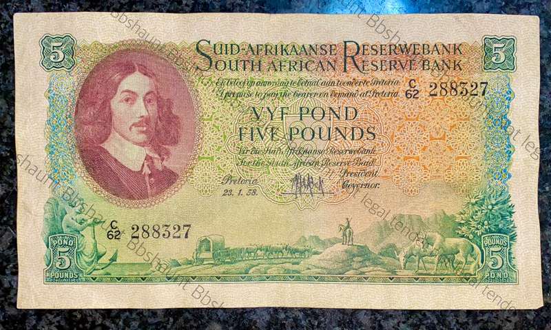 MH De Kock 5 pound 23-1-1958