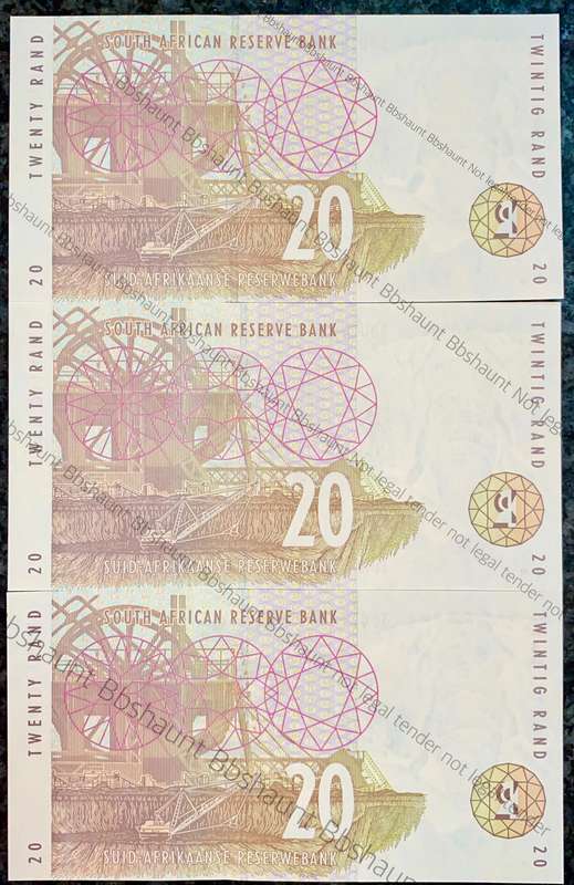 CL STALS R20AA IN SEQUENCE AA0469836-838 UNC E/A 1ST ISSUE 1990 (1 BID TAKES ALL)