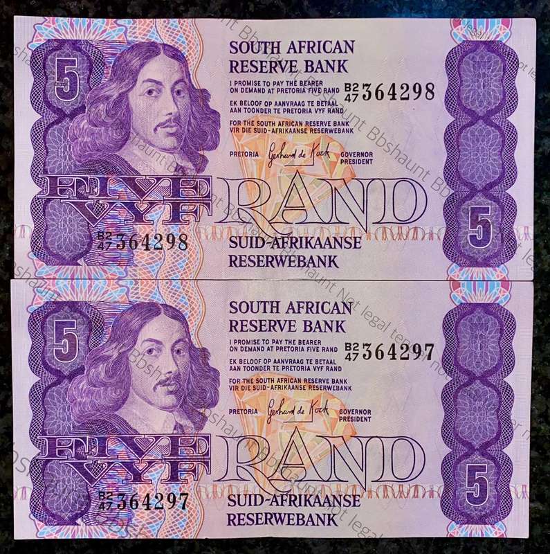 GPC De Kock. R5 in sequence B2 47/364298-297-- 2nd issue 1981 (1 bid takes all)