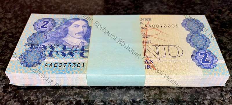 CL Stals Full Pack R2 in sequence AA0073301-400 UNC 1st issue 1990 as from SA Bank with bank band