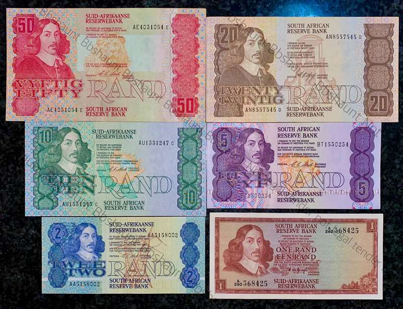 Complete Set CL Stals R50 to R2AA  good condition 1st issue 1990 (R1 TW De Jongh) (1 bid takes all)
