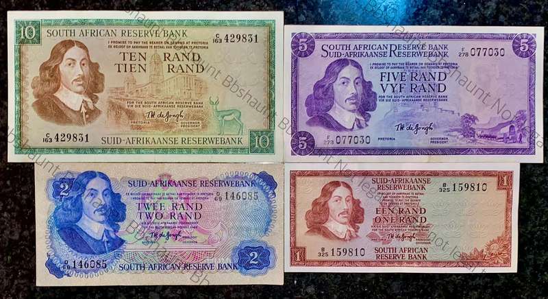 Complete Set Tw De Jongh R10 to R1 - good condition 1967-1975(1 bid takes all)