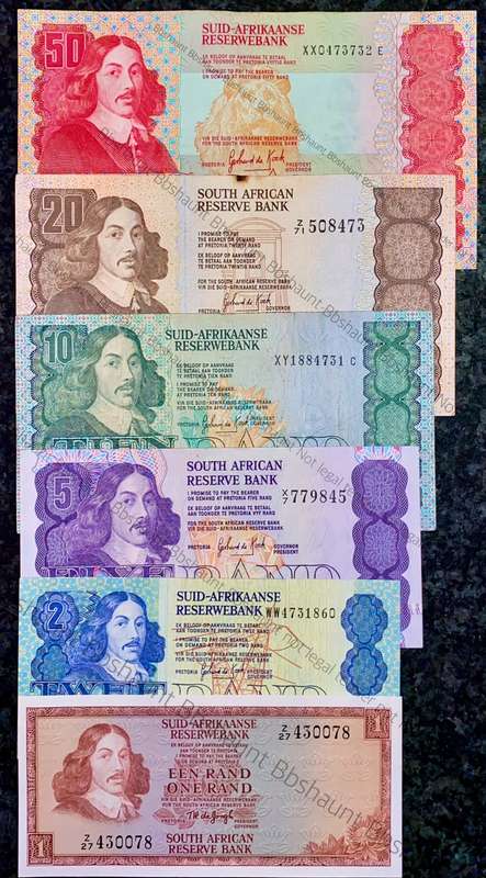 COMPLETE SET REPLACEMENT NOTES GPC DE KOCK R50XX TO R2WW - 1980s(R1 -Z27 TW DE JONGH (1 BID TAKES AL