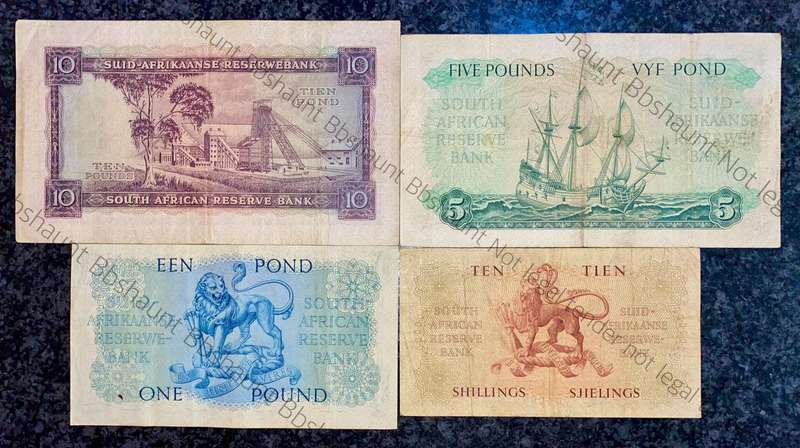 Mh De Kock. set 10 pounds to 10 shillings 1955/56/58 & 1959 (1 bid takes all)