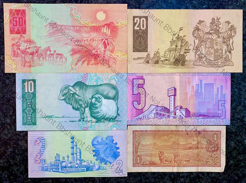 Complete Set GPC De Kock & Decimals R50 TO R2 - 1980s (R1 de Jongh 1975) (1 bid takes all)