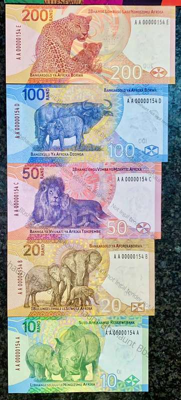 L Kganyago very low matching numbers -- AA00000154 --2023 unc in original S A Reserve bank folder
