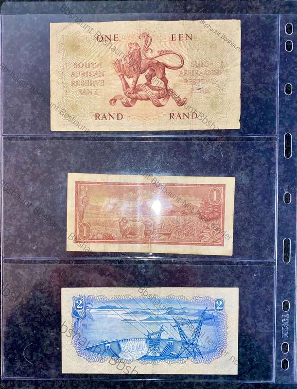 South Africa Banknotes Set - sleeves included (1 bid takes all))