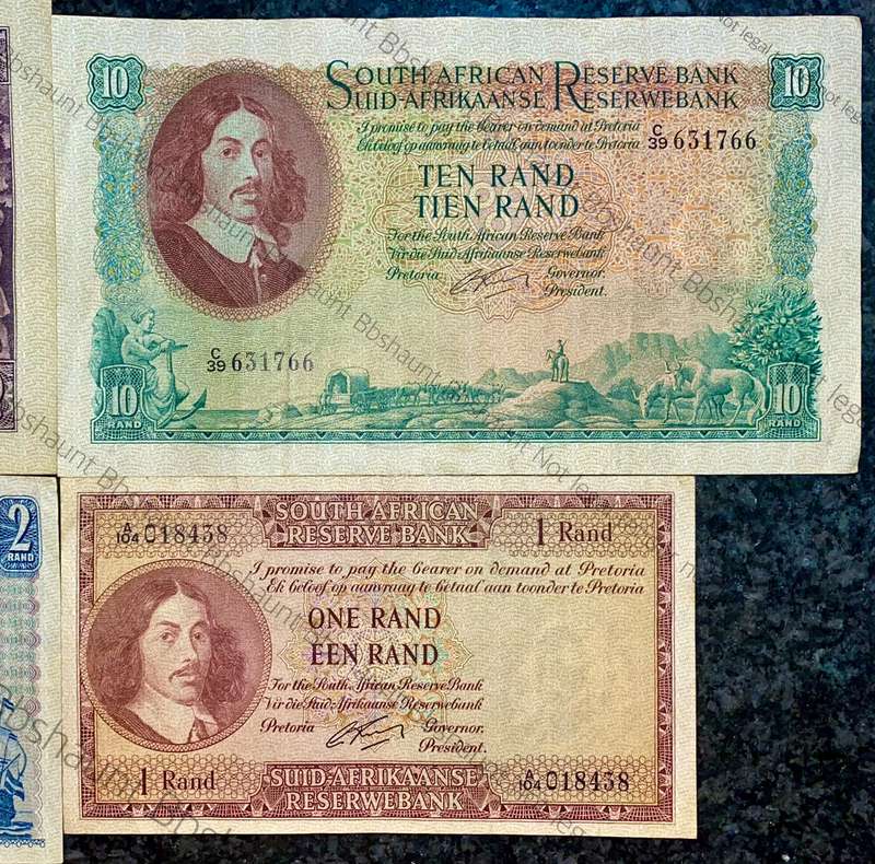 COMPLETE SET OF G.RISSIK & DECIMALS R20 TO R1 - FIRST ISSUE - 1962 BIG NOTES (1 BID TAKES ALL)