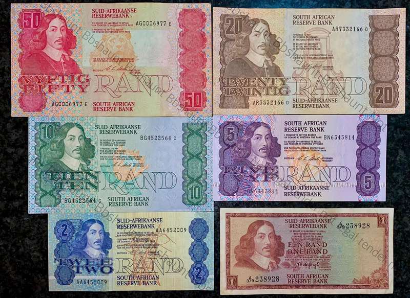 Complete Set CL Stals R50 to R2AA - 1st issue 1990 (R1A TW De Jongh 1967)( 1 bid takes all )