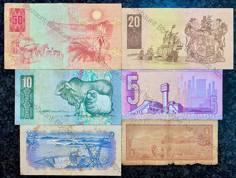 SET OF VARIOUS GOVERNORS & DECIMALS R50 TO R1 -- 1967-1990 ( 1 BID TAKES ALL)