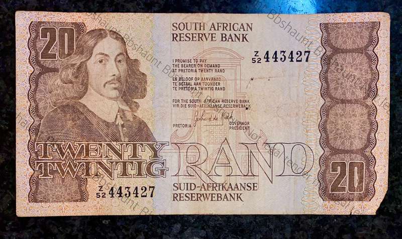 Replacement Note. GPC De Kock R20 - Z52 - 3rd issue 1984