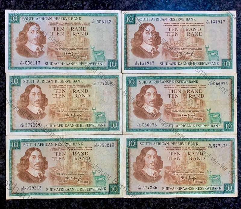 Tw De Jongh. R10 Van Riebeeck wtm 3rd issue 1975 (1 bid takes all)
