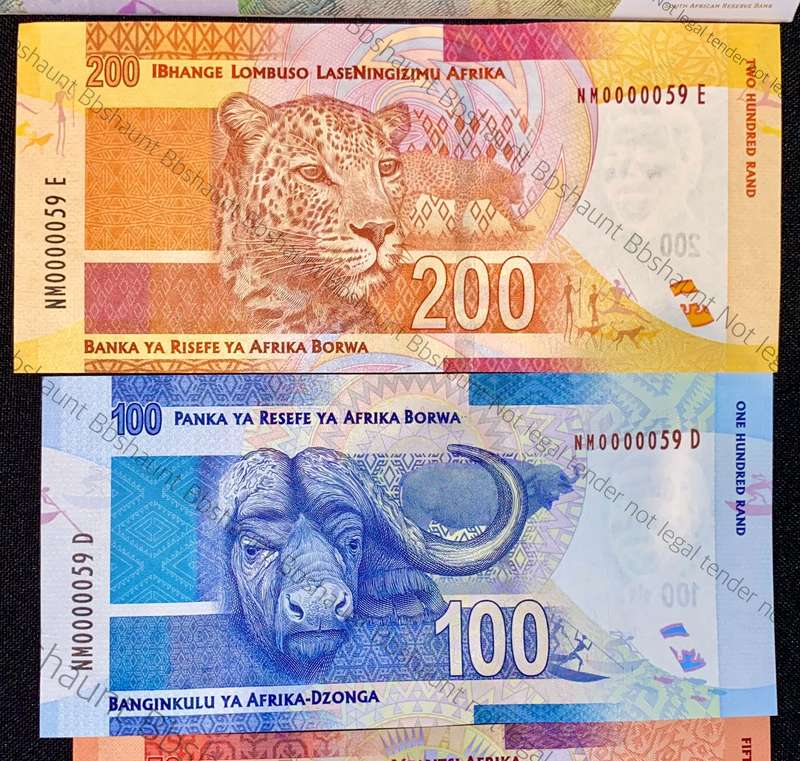 SOUTH AFRICA SET VERY LOW NO - L. KGANYAGO AA0000214 & G. MARCUS NM0000059 ( NELSON MANDELA SCARCE )