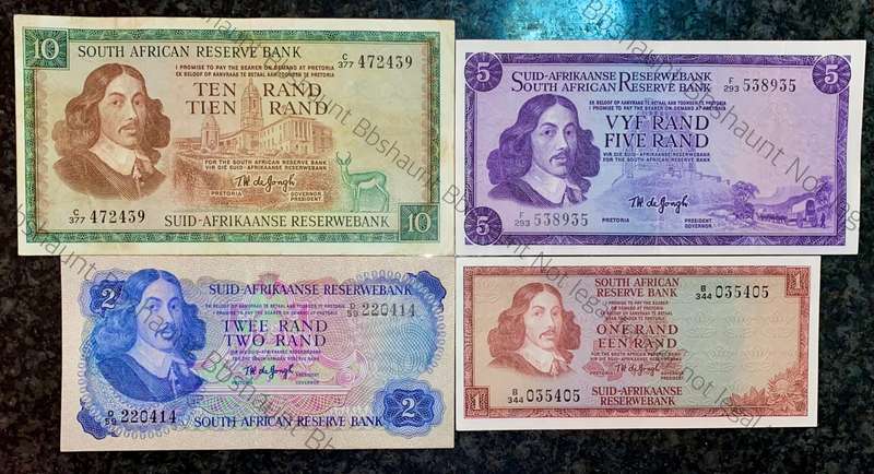 Complete Set Tw De Jongh R10 to R1 -- 1967-1975(1 bid takes all)