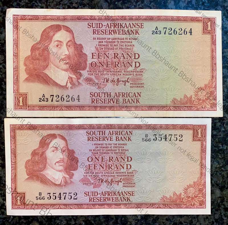 Tw De Jongh. R1 springbuck wtm & van Riebeeck wtm 1967/1975 (1 bid takes all)