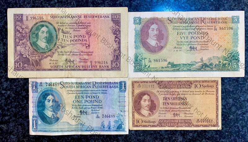 Mh De Kock. set 10 pound to 10 shillings 1954-1955-1957 (1 bid takes all)