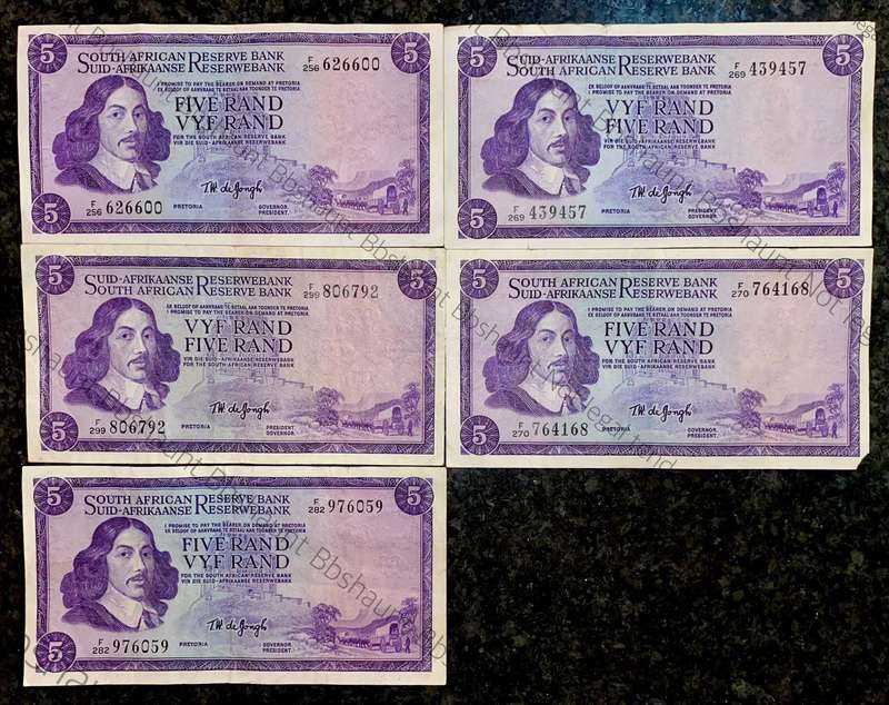 Tw De Jongh. R5 all van Riebeeck wtm 1975 (1 bid takes all)