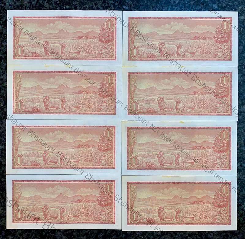 TW De Jongh. R1 in sequence B406 /766753-760 unc-aunc 3rd issue 1975 (1 bid takes all )