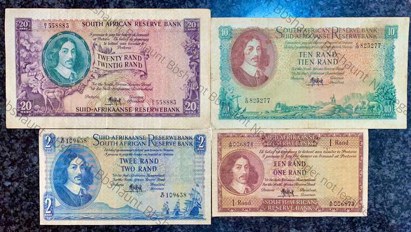 complete set Mh De Kock R20 to R1 -- 4th issue 1961 (1 bid takes all)
