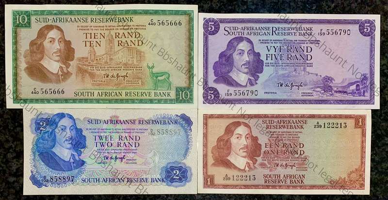 Complete Set Tw De Jongh R10 to R1 - very good condition 1967-1975(1 bid takes all)