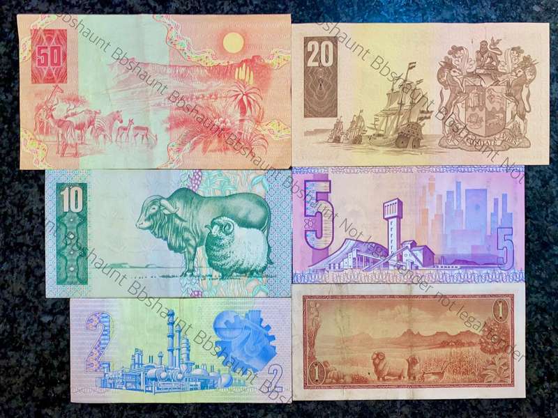 Complete Set GPC De Kock & decimals R50 TO R2 - 1980s (R1 de Jongh 1975) (1 bid takes all)