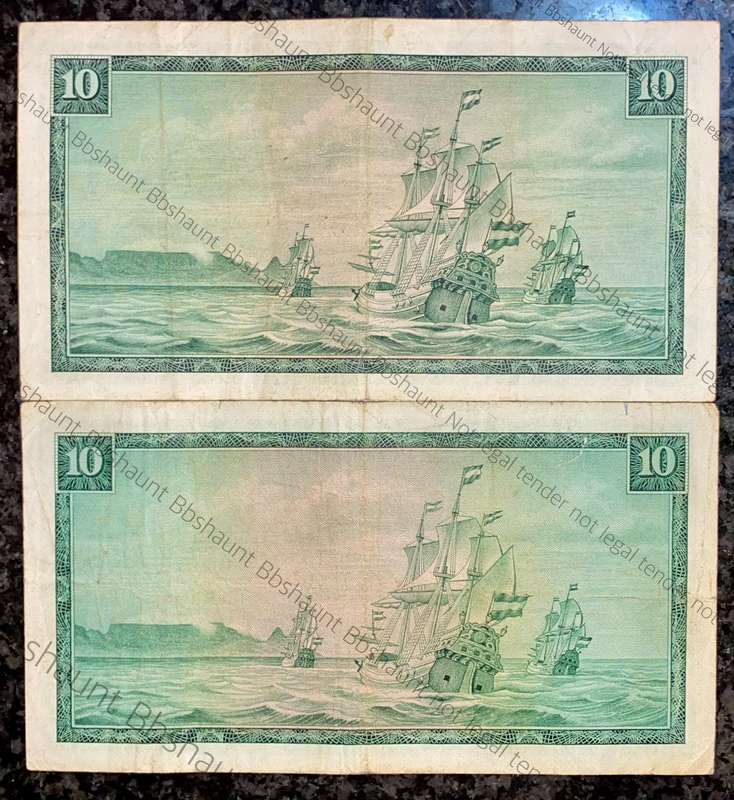 Tw De Jongh. R10 Springbuck & Van Riebeeck wtm 1967-1975 (1 bid takes all)