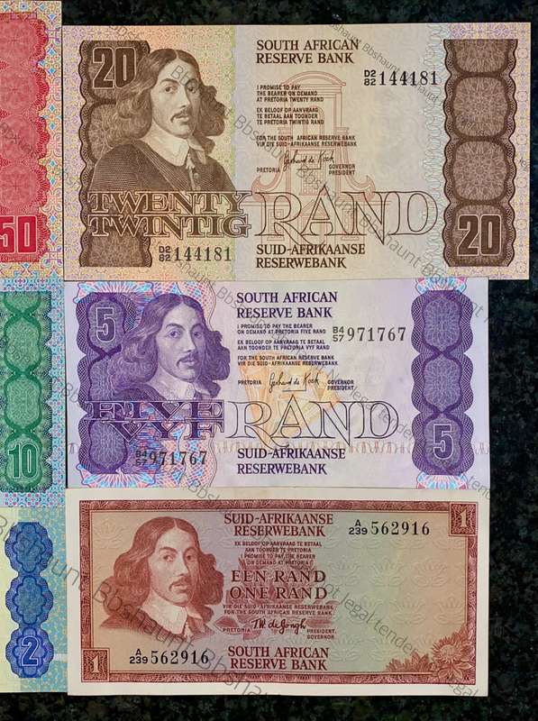Complete Set GPC De Kock & decimals R50 TO R2 - Good Condition (R1 De Jongh 1967) (1 bid takes all)