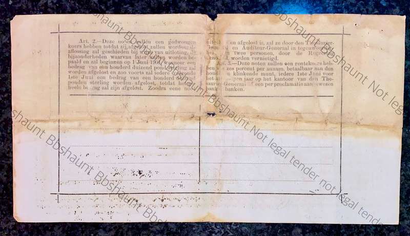 Z.A.R Pietersburg 1 pound Government Noot 1901 wtm Monckton kent (1 bid takes all)