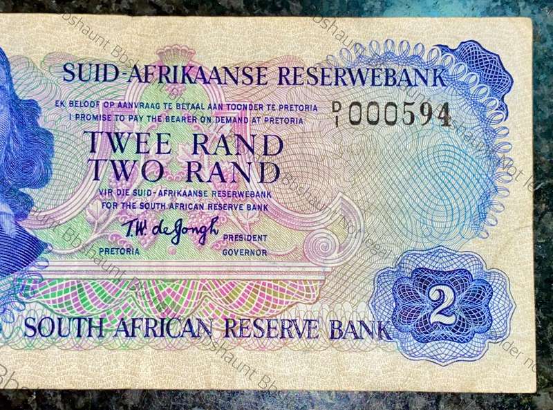 TW DE JONGH VERY LOW NUMBER R2 - D1 / 000594 - SPRINGBUCK WTM 1974 SECOND ISSUE
