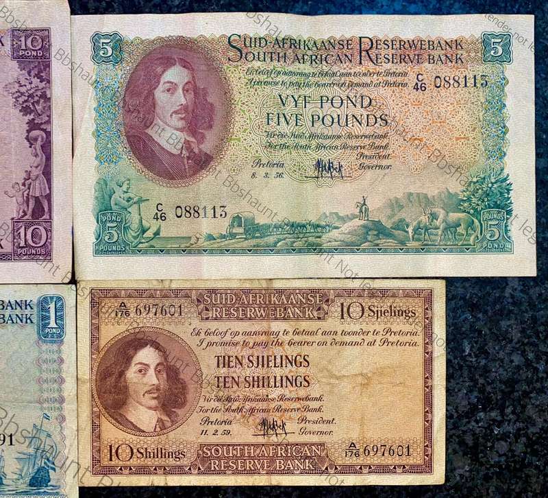 Mh De Kock. set 10 pounds to 10 shillings 1952-1959 (1 bid takes all)
