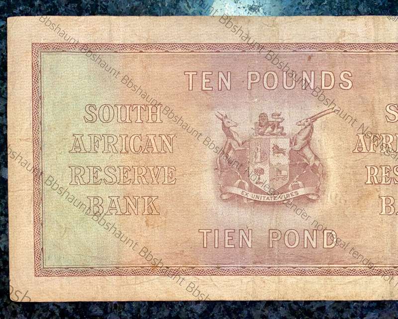 J POSTMUS 10 POUND 14TH APRIL 1943 - F1 - VAN RIEBEECK WTM E/A FIRST ISSUE