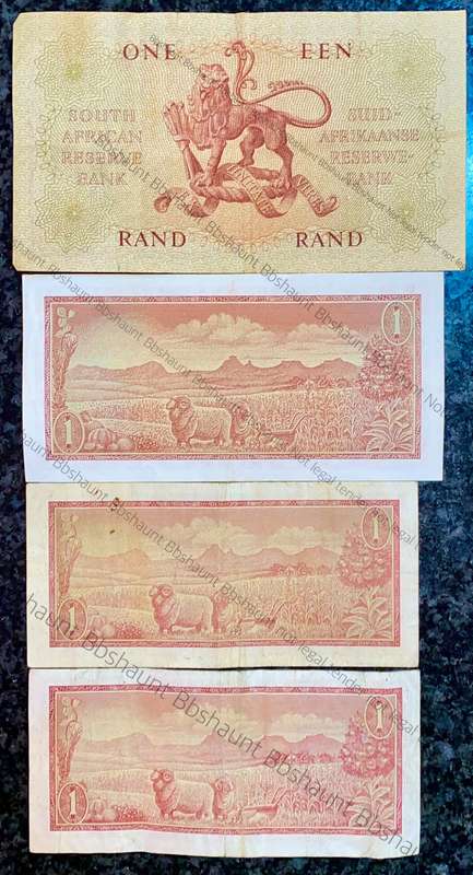 SET OF R1 NOTES VARIOUS GOVERNORS' SPRINGBUCK WTM & VAN RIEBEECK WTM FROM 1962-1975 (1 BID TAKES ALL