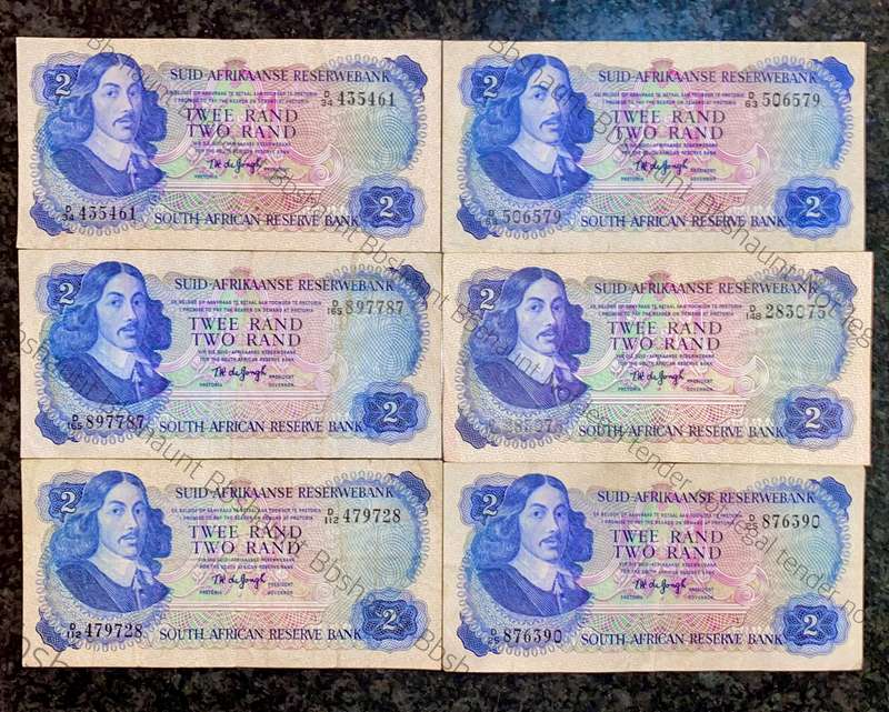Tw De Jongh. R2 Springbuck wtm & van Riebeeck wtm 1974/75 (1 bid takes all)