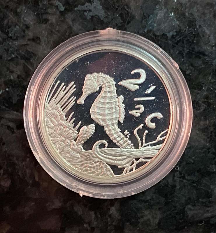 SA Mint Silver Proof Tickey 2 1/2 cent - Seahorse 1997 - low no 248 - mintage 2627