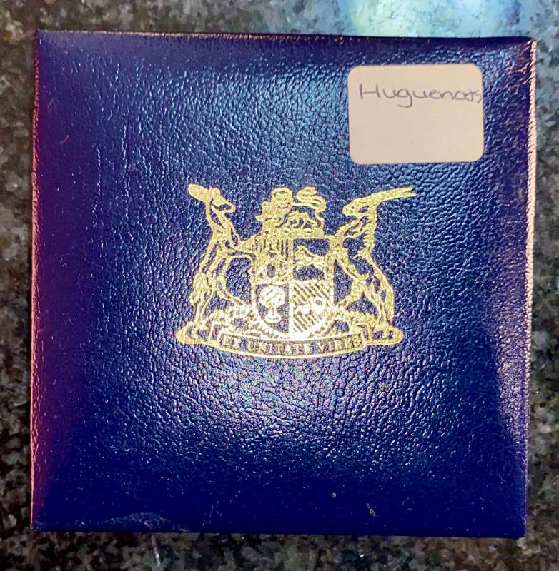 South Africa Proof Silver R1 - 1988 - Les Huguenot 1688-1988 in SA Mint Box