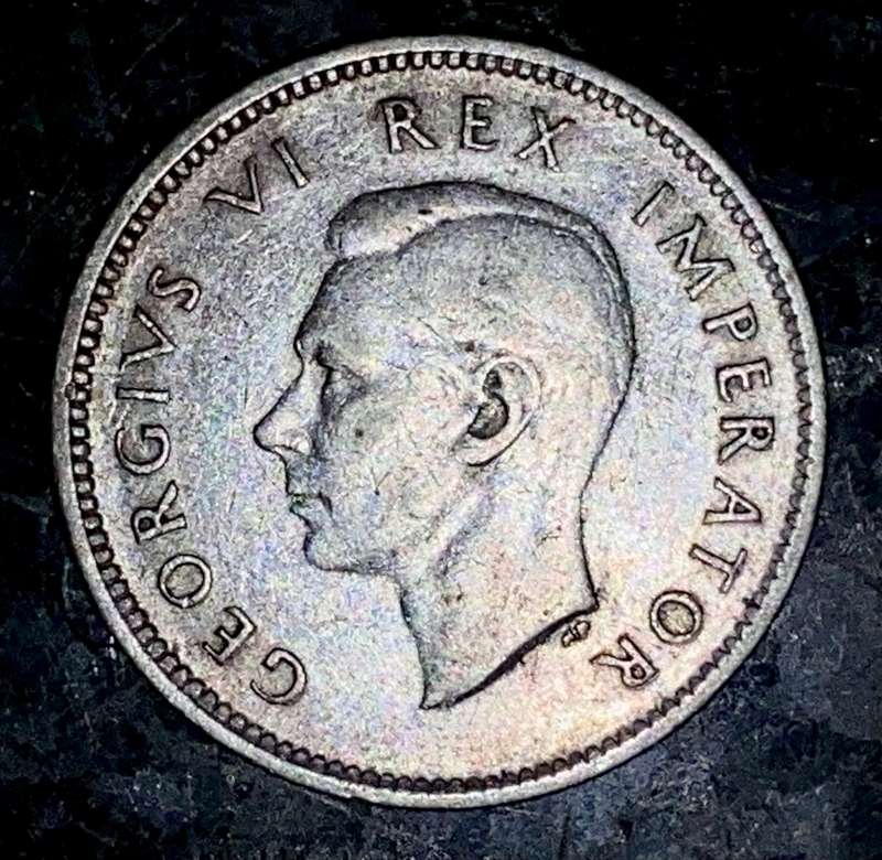 S A UNION SILVER 6D SIXPENCE -- 1938 --